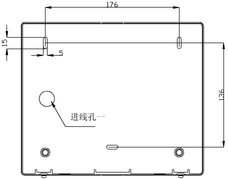 轉(zhuǎn)換開關(guān)采用壁掛式安裝，安裝孔位置和安裝孔距